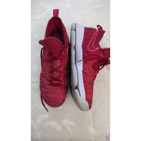 Nike KD 9 Shoes Mens Size 7 Red Pink Knit Basketball Zoom Air Low Top 855908-666 - Picture 2 of 6